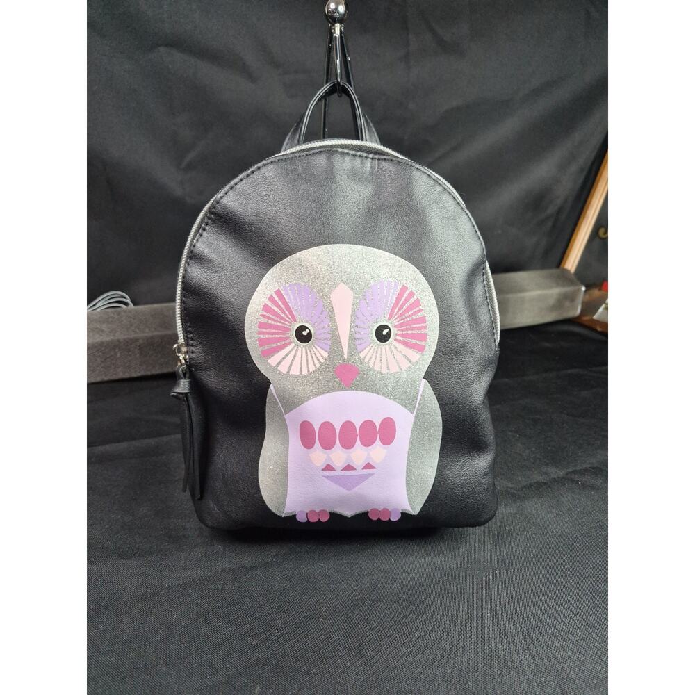 Owl Glitter Black Backpack by T-Shirts And Jeans Mini Pack Great Foe Schools